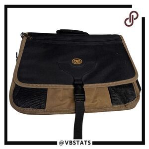 CLC Men's Canvas Multi-Pocket Utility Messenger Tool Bag Black Tan